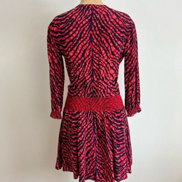 Vintage Y2K Juicy Couture Women’s Small 100% Silk Red Midi Fit Flare Dress Retro - Picture 13 of 13